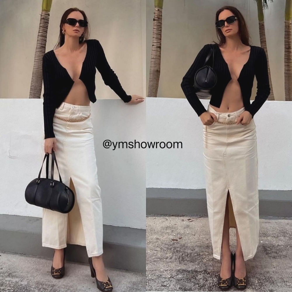 Mango Cream Maxi Skirt